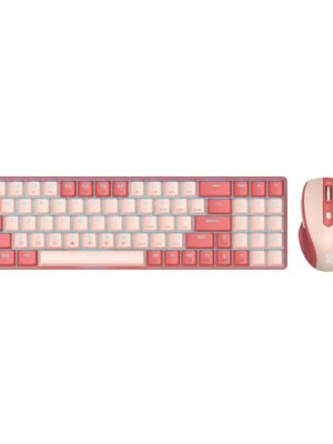 Redragon BS8772 Wireless Keyboard and Mouse Combo - Red/Pink