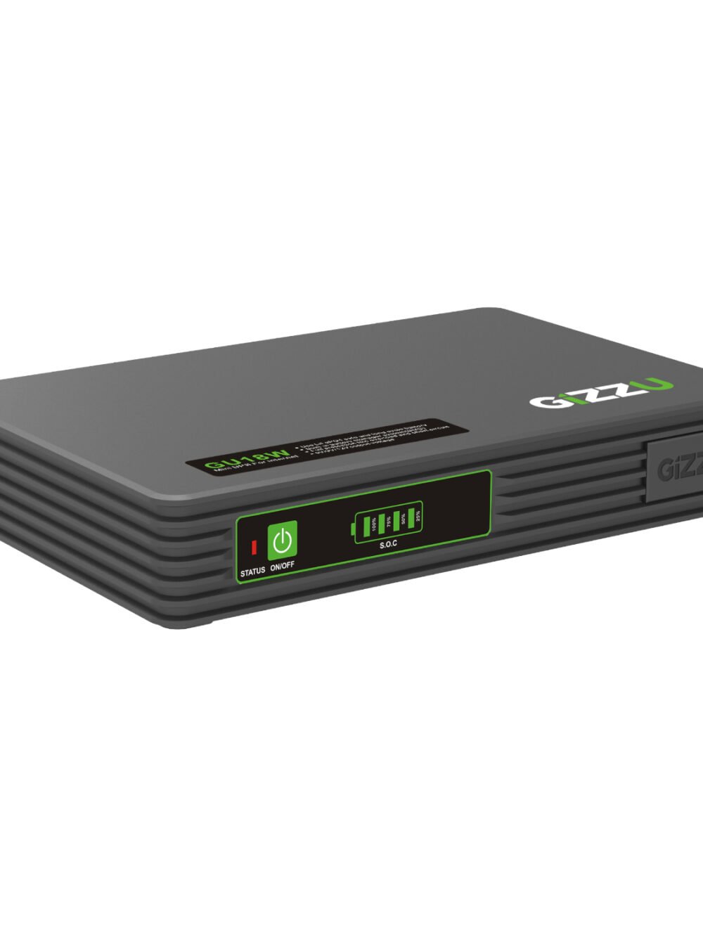 Gizzu SURF Simple 18W 55Wh LiFePO4 MINI DC UPS - Black