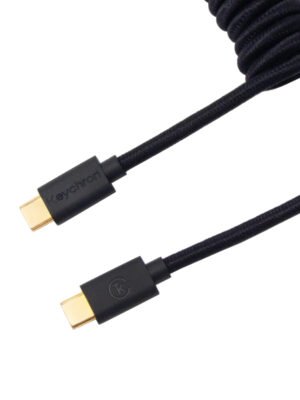 Keychron Coiled Aviator Cable - Black/Straight