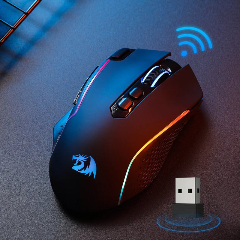 REDRAGON Taipan Pro 10000DPI RGB Wireless Gaming Mouse - Black - Image 7