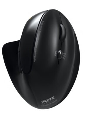 Port Connect Wireless Rechargeable Ergonoc Mouse Bluetooth- Black