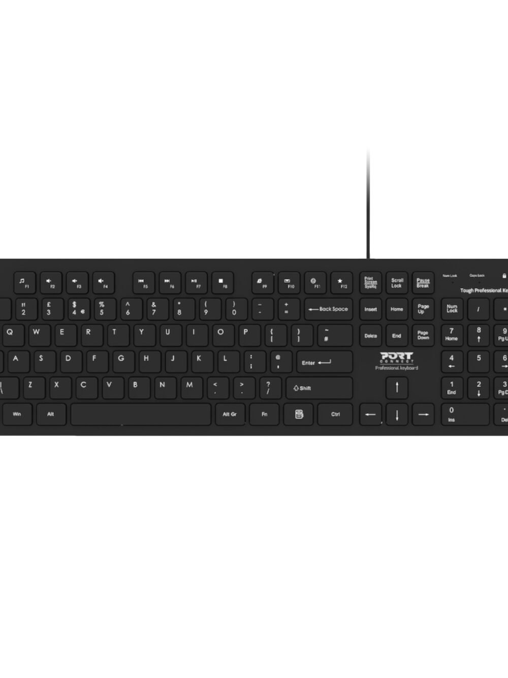 Port Connect Tough Office USB Keyboard - Black