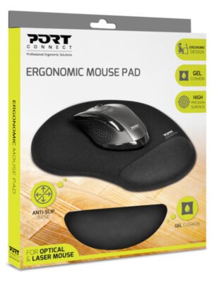 Port Ergonomic Gel Mouse Pad - Black
