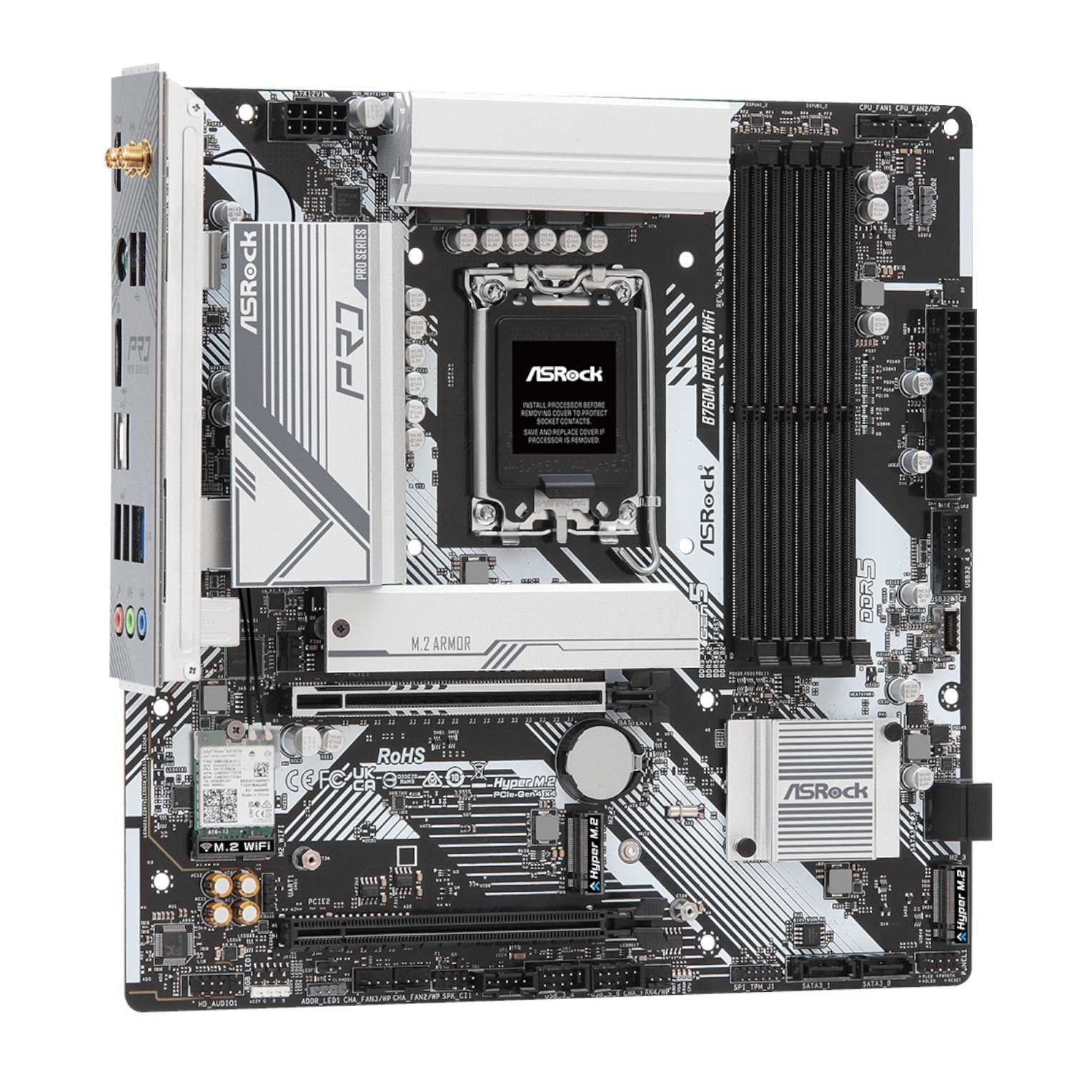 ASRock B760M Pro RS WiFi Intel LGA 1700 MATX Gaming Motherboard - Image 3