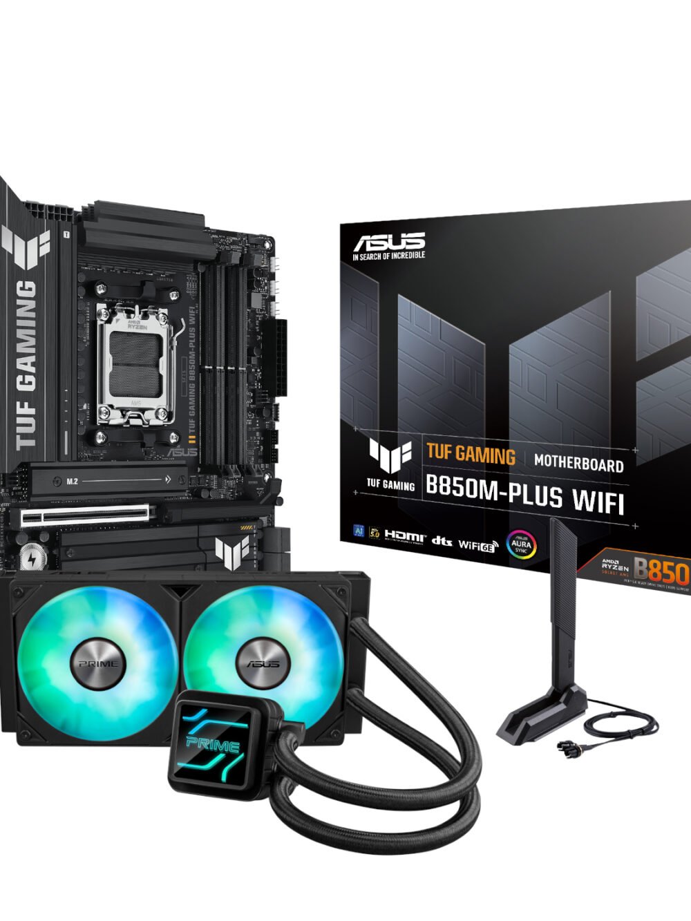 Asus TUF Gaming B850M-PLUS WIFI and Asus Prime LC 240 ARGB Liquid CPU Cooler Bundle
