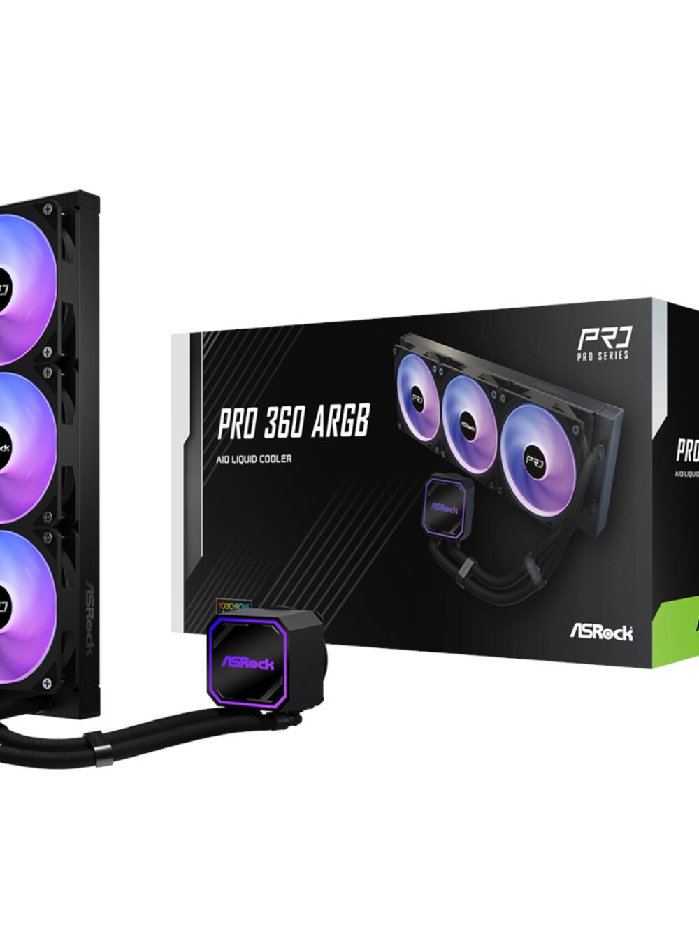 ASRock PRO 360 ARGB All-in-one Liquid CPU Cooler - Black