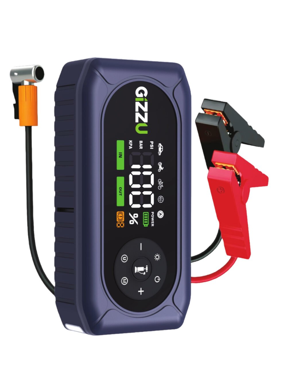 Gizzu 4-in-1 Jump Starter and Air Compressor