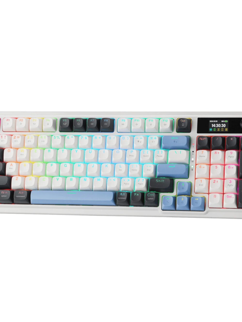 Redragon K719WGB GALATIN RGB PRO Full sized Wireless Gaming Keyboard - White