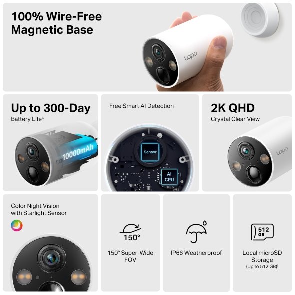 TP Link Tapo Smart Wire Free Security Camera - Image 4