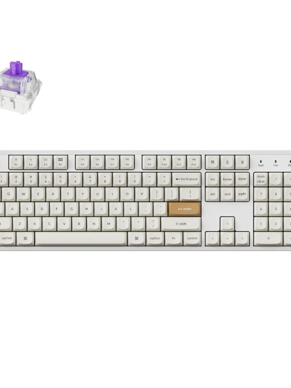 Keychron K10 HE Special Edition Full-size Hot-Swap Gateron Dbl-Rail Nebula Switch RGB Wireless Keyboard - White (Wood + Al)