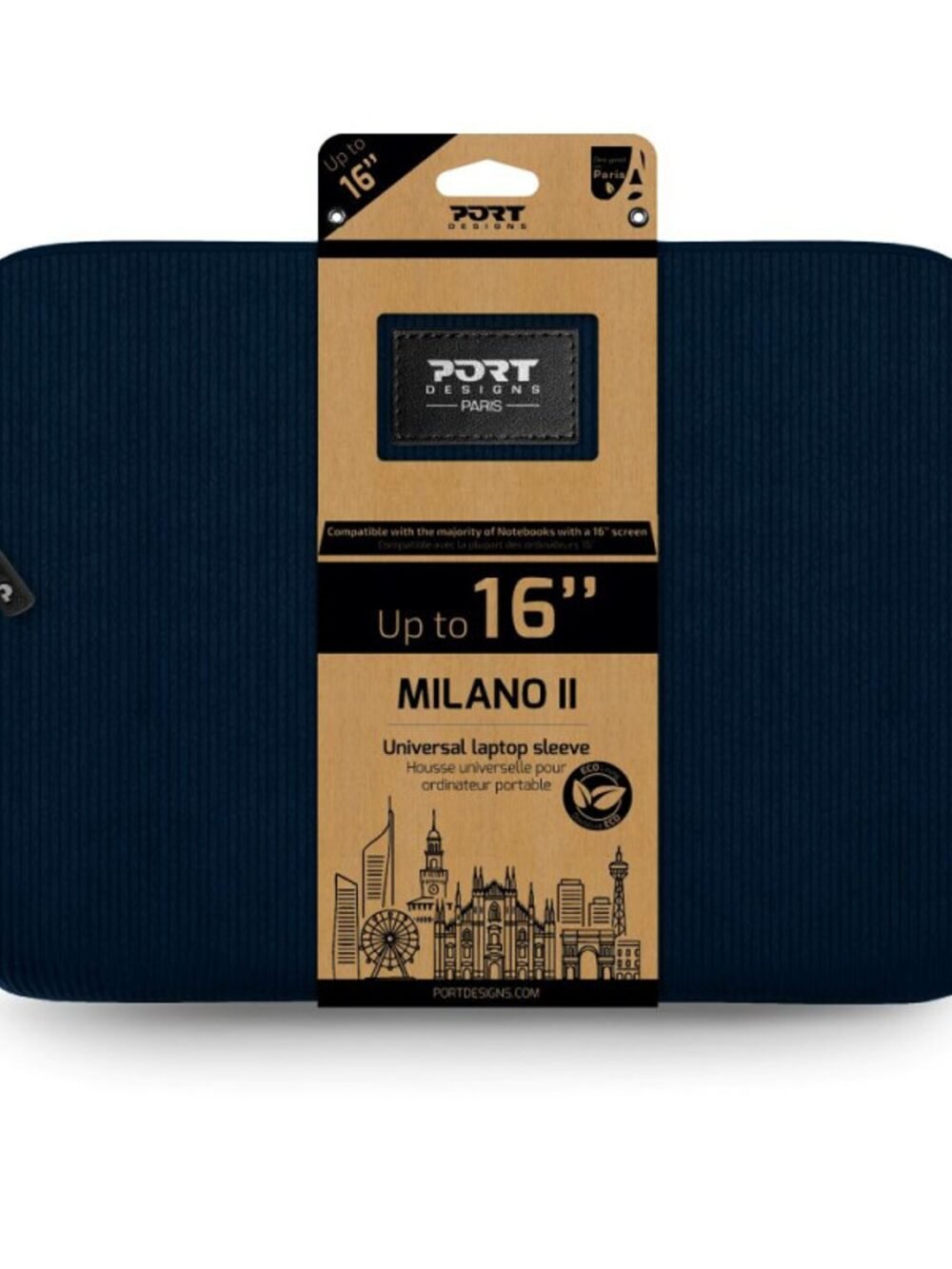 PORT MILANO II ECO laptop sleeve 16" Navy Blue