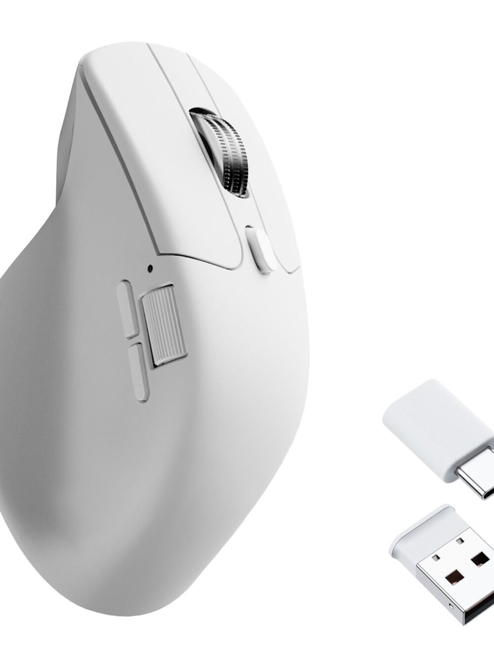 Keychron M6SB72 1K Wireless Mouse (BT/2.4GHz/Wired) with Huano silent Micro switch and premium wheel - White