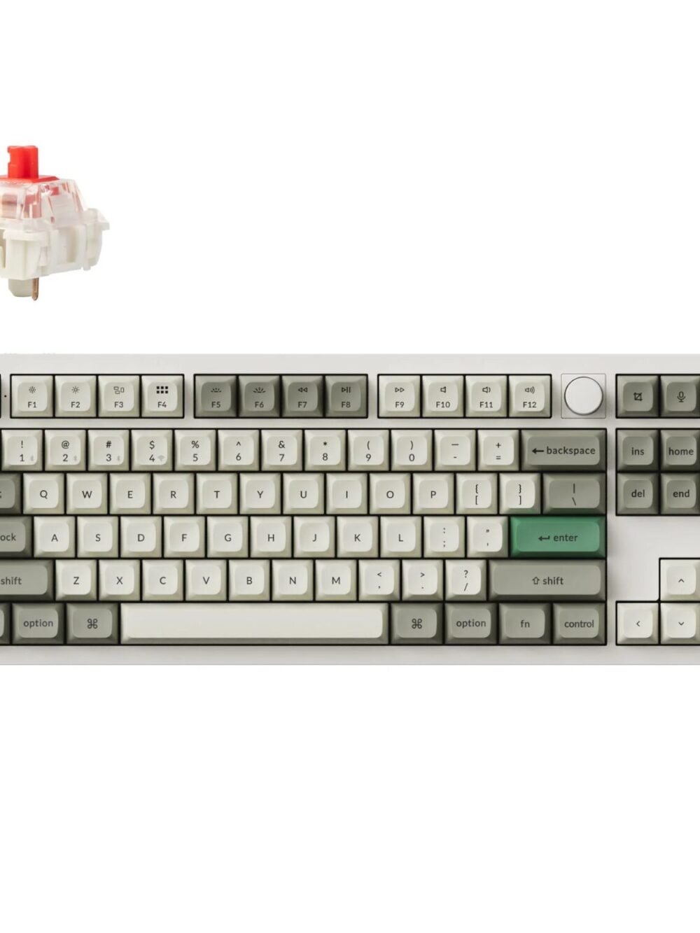 Keychron Q3 Max 80% Full Assembled Knob Red Switch Hot-Swap Gateron Jupiter RGB Wireless Keyboard - Shell White