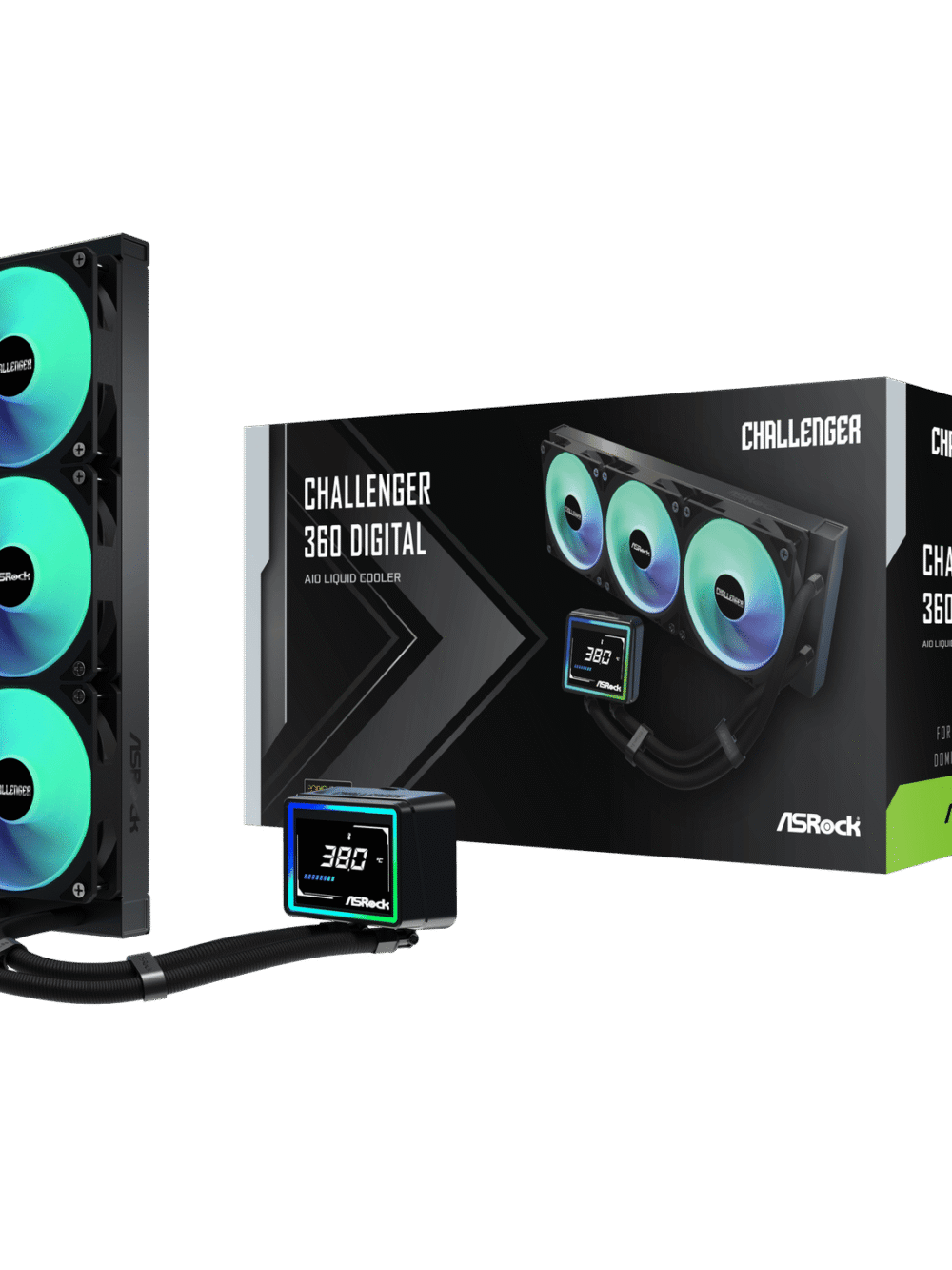 ASRock Challenger 360 Digital AIO Liquid Cooler - Black