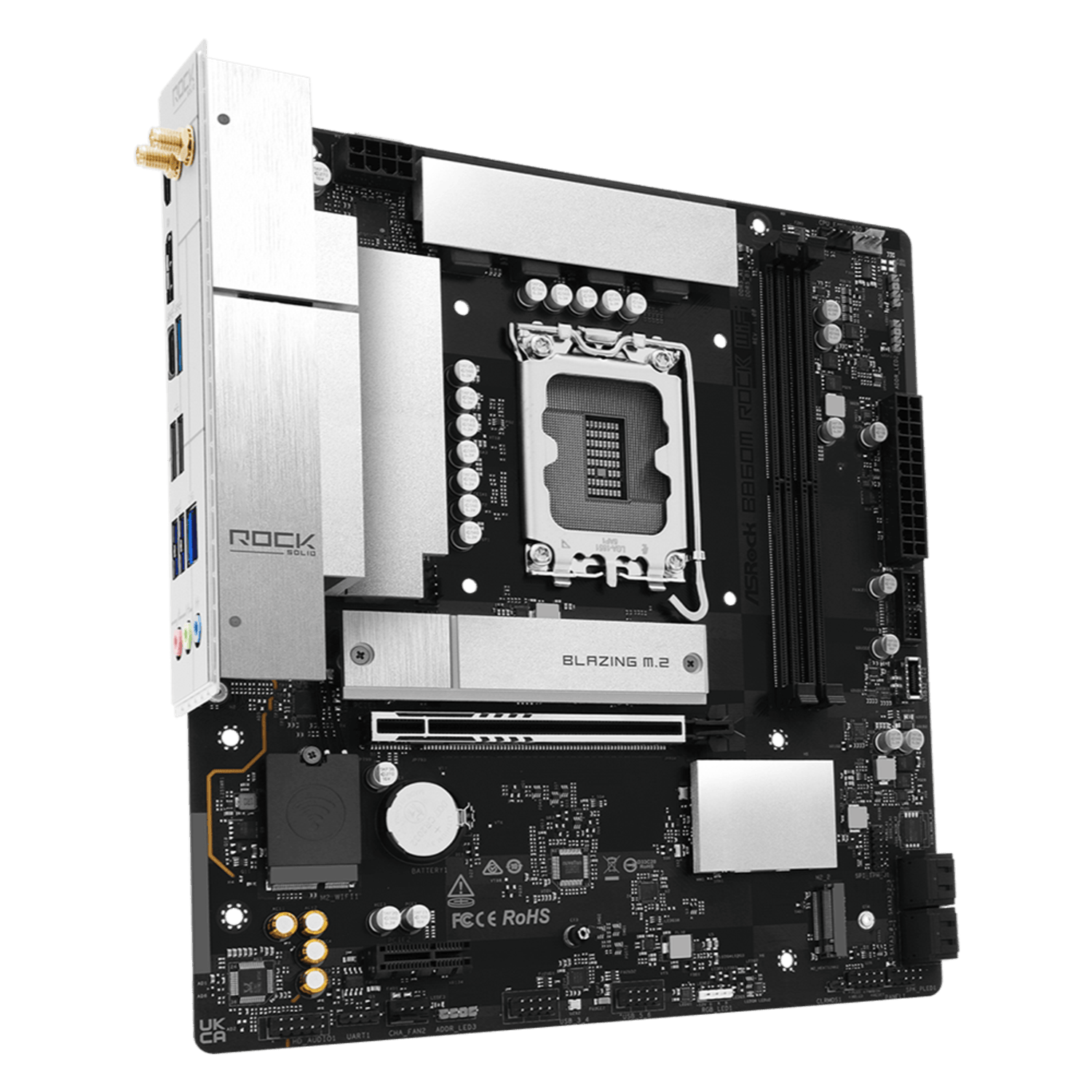 ASRock B860M Rock WiFi Intel LGA1851 MATX Gaming Motherboard - Image 3