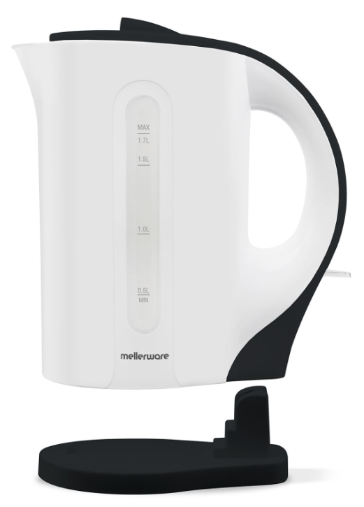 Mellerware Tugela 1.7L Black & White Cordless Plastic Kettle - Image 2