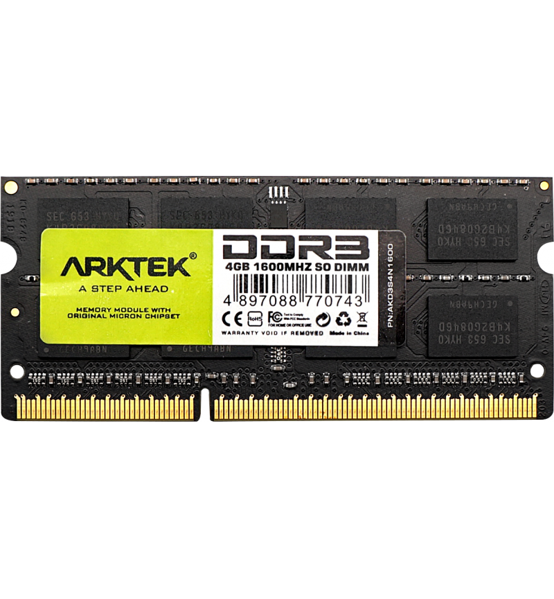 Arktek SO-DIMM| 4GB DDR3| 1600MHz Memory Module