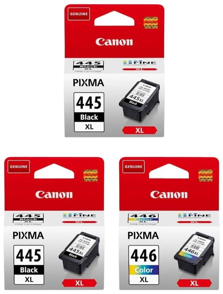 CANON 445XL BLACK (2) + 446XL COLOUR INK CARTRIDGES