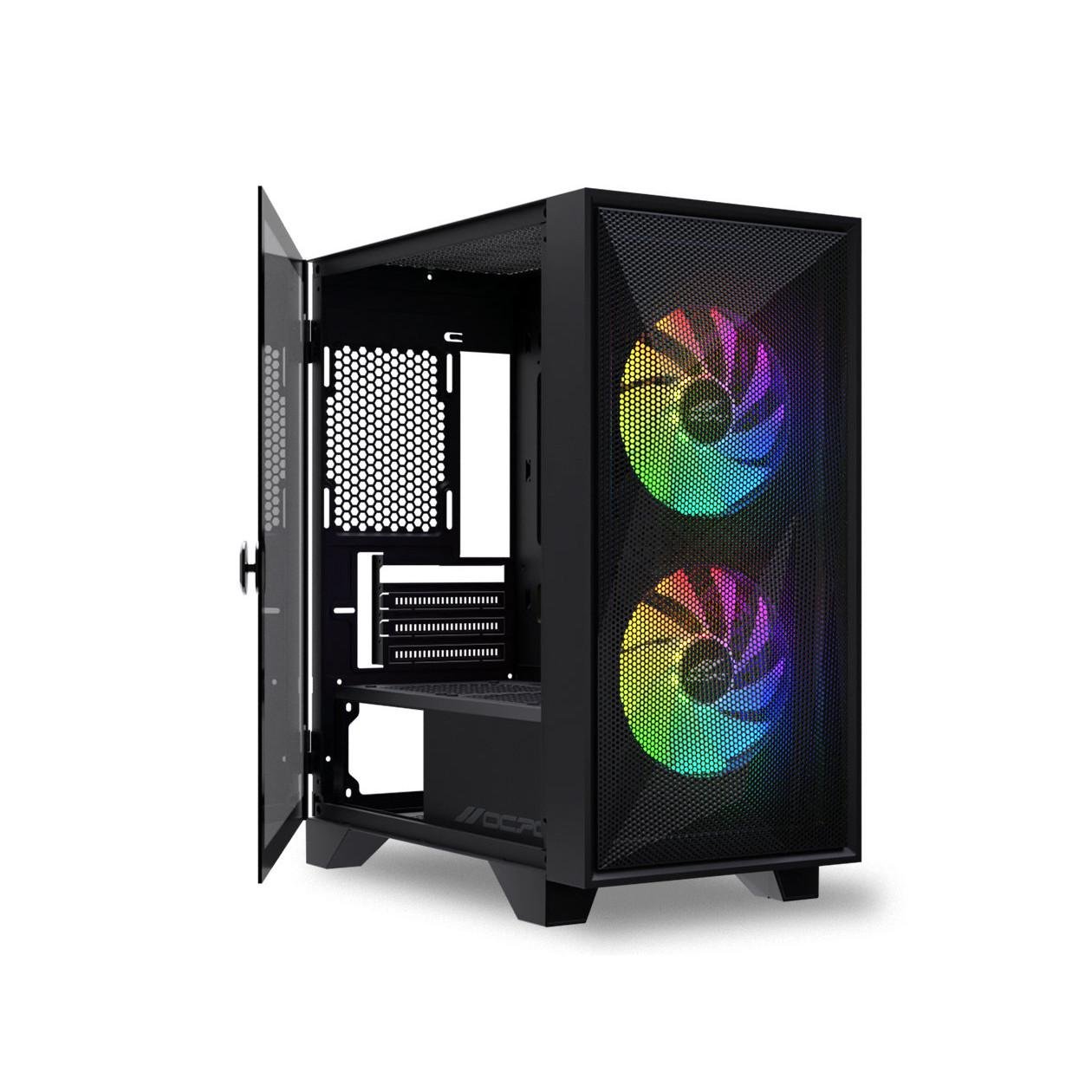 OCPC Scura Mesh M-ATX Case + 750W + 3X VELOCITA FAN Combo - Image 2