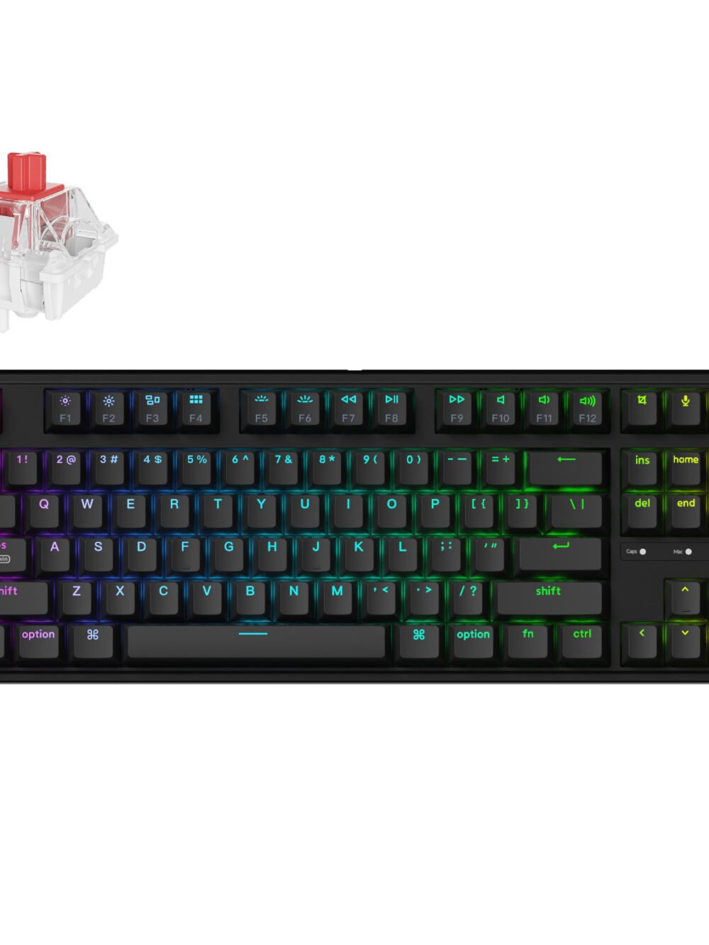 Keychron C3 Pro 8K QMK RGB Wired Mechanical Keyboard (80% Layout, Red Super Switch Hot-Swappable)