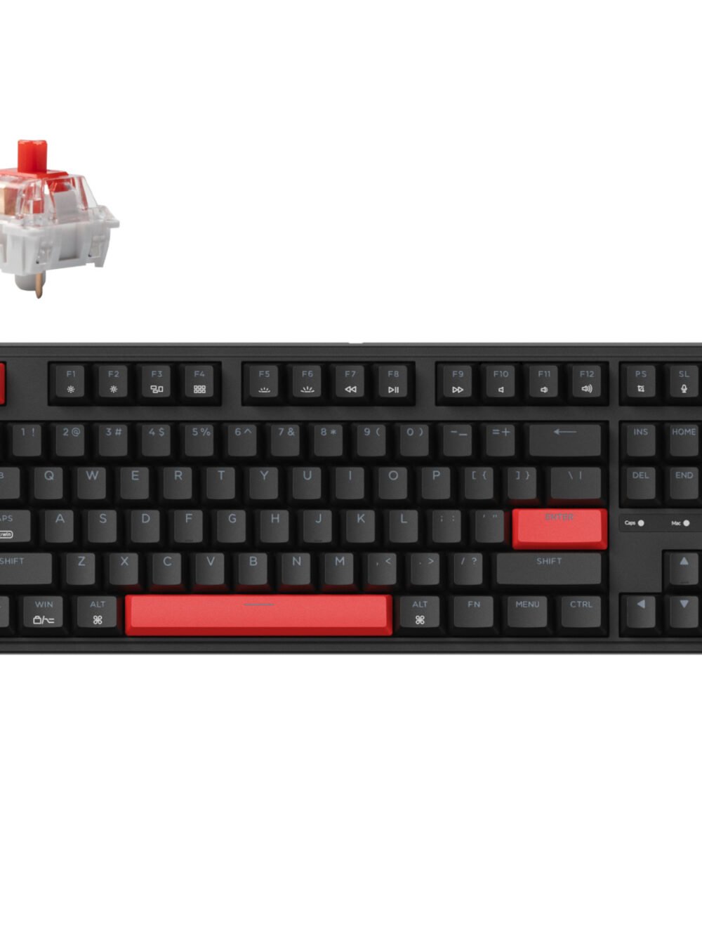 Keychron C3 Pro QMK/VIA Wired Mechanical Keyboard (80% Layout, Red Switches, ABS Keycaps)