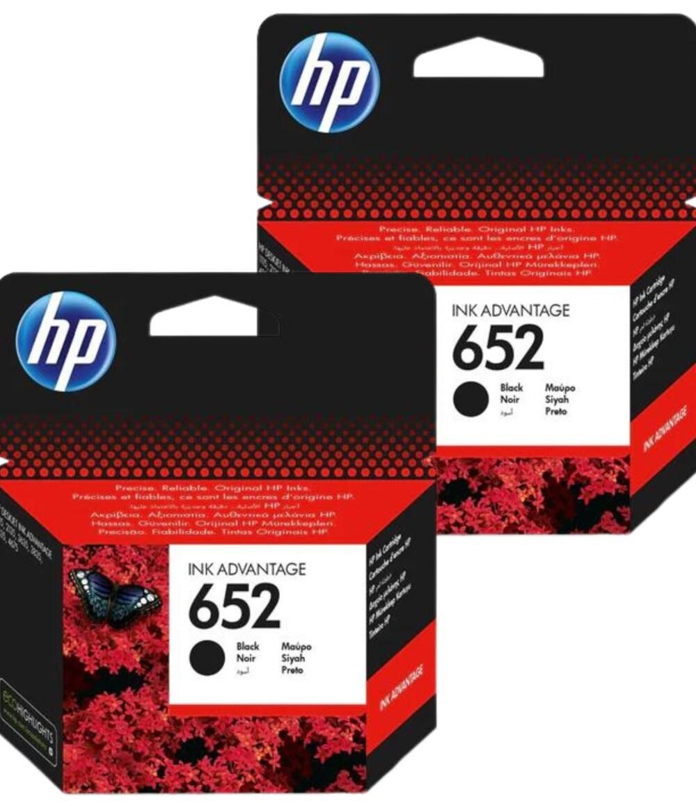 HP 652 BLACK INK CARTRIDGES - 2 PACK