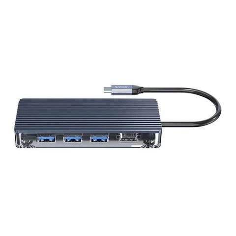 ORICO 8-in-1 Port | Type-C | Transparent Hub - Grey