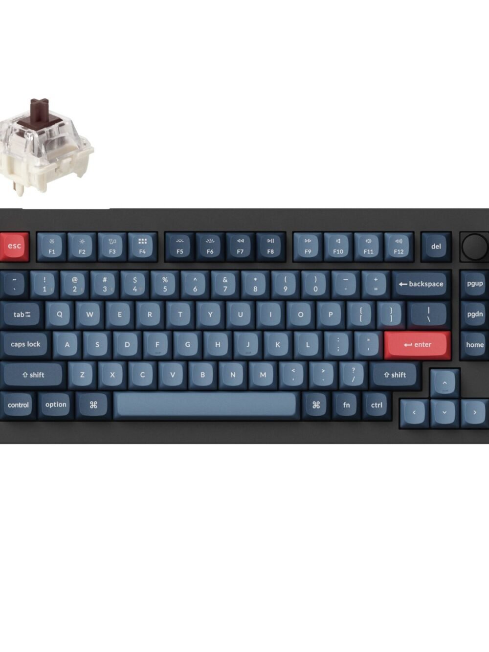 Keychron V1 Max QMK/VIA Wireless Custom Mechanical Keyboard | BROWN Switches – Black