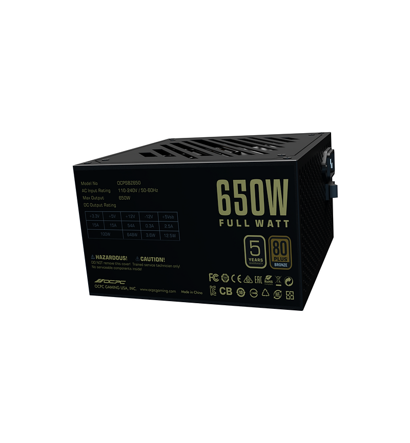 OCPC-GAMING650W BRONZE 80+ PSU - Image 3