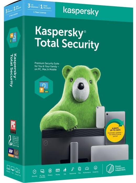 Kaspersky Total Security 1 User License Key Card