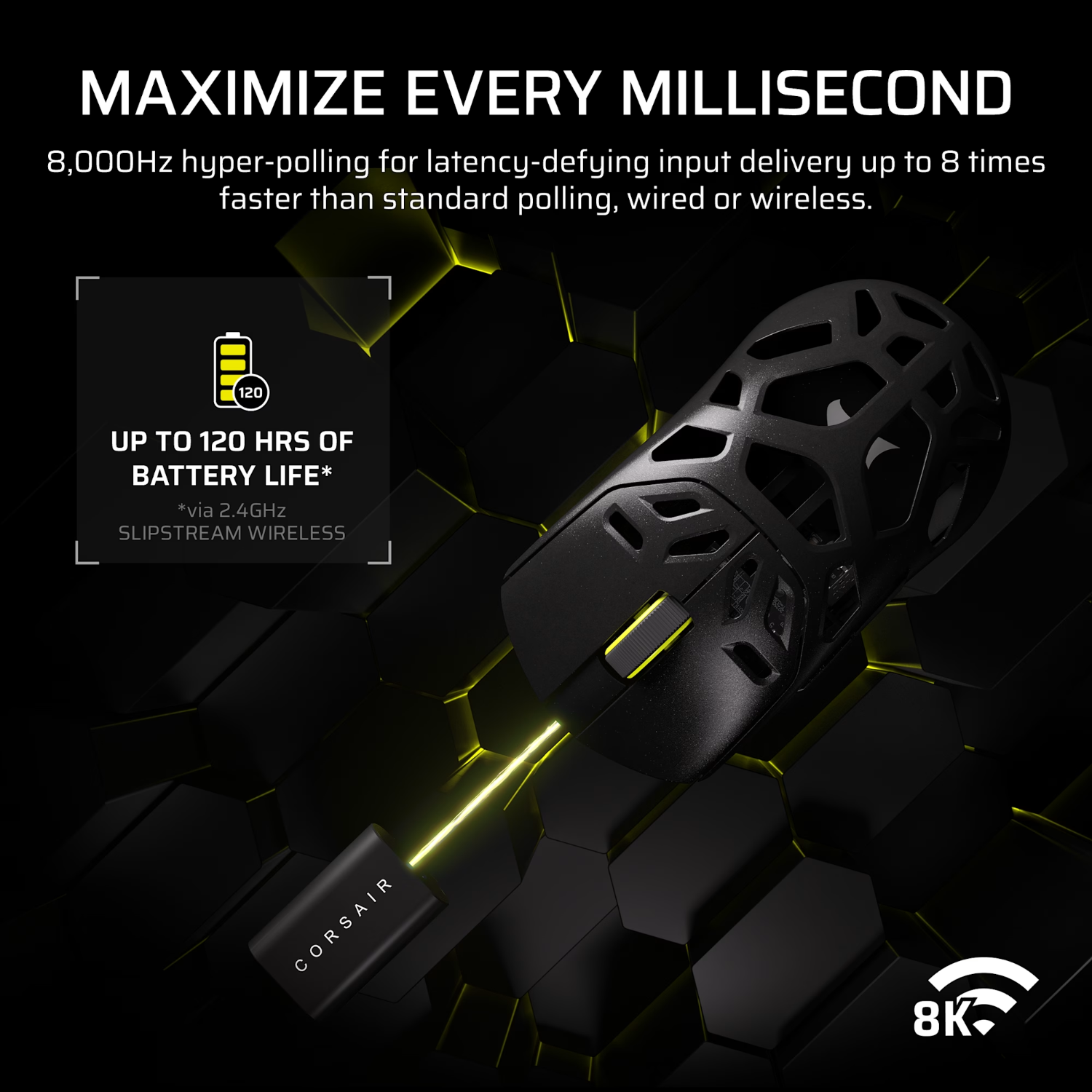 Corsair SABRE v2 PRO WIRELESS MAGNESIUM ALLOY 33000 DPI Gaming Mouse – Black - Image 7