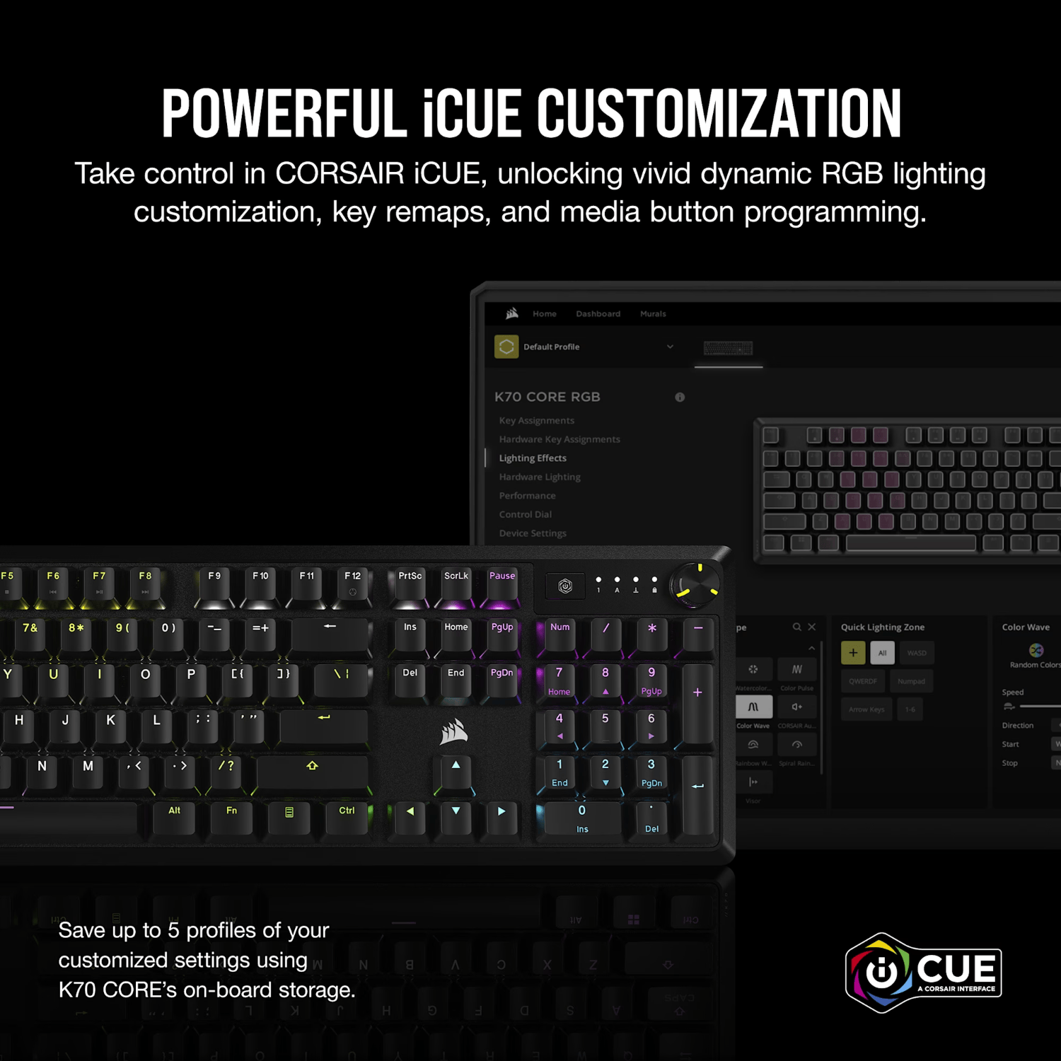 Corsair K70 CORE RGB Mechanical Gaming Keyboard - Black - Image 5