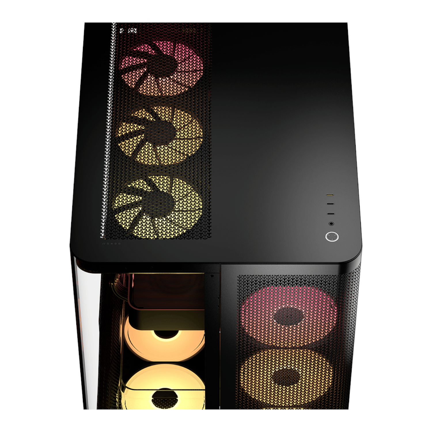 Corsair AIR 5400 LX-R RGB iCUE LINK Triple Chamber Mid-Tower PC Case - Black - Image 5