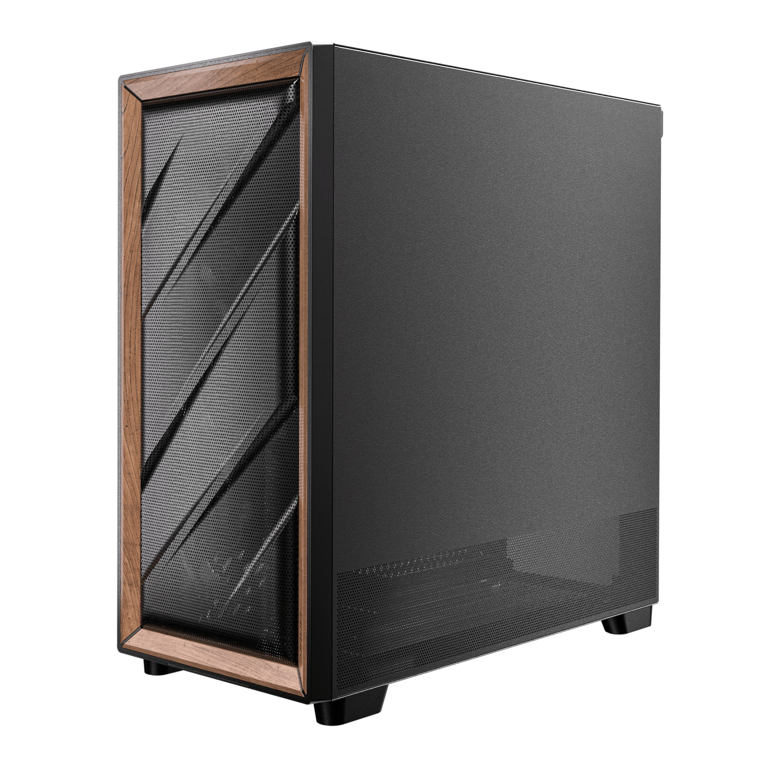 Antec FLUX SE E-ATX | ATX | Micro-ATX | ITX Mid-Tower Gaming Chassis Wood Front Panel- Black - Image 3