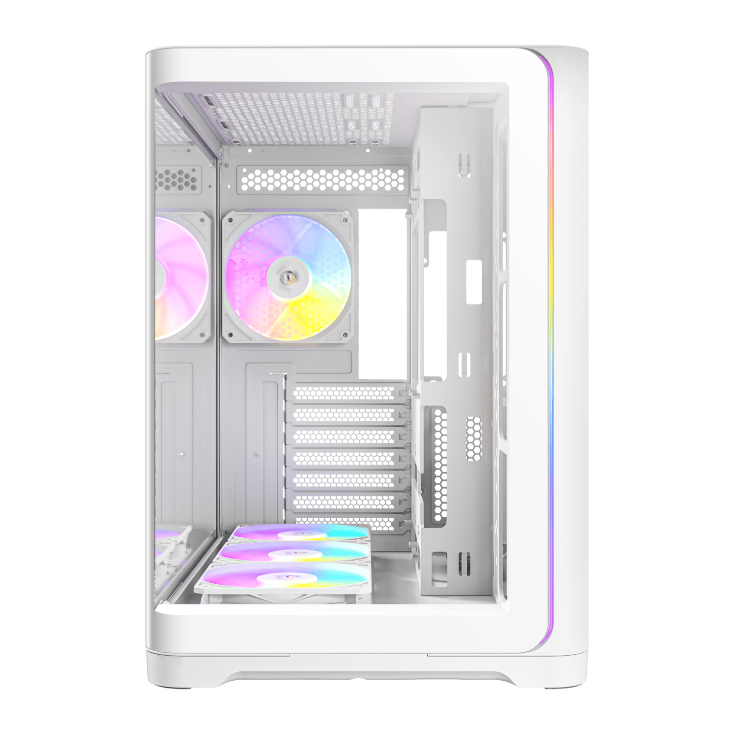 Antec C5 CURVED ARGB ATX | Micro-ATX | ITX ARGB Dual Chamber Mid-Tower Gaming Chassis - White - Image 2