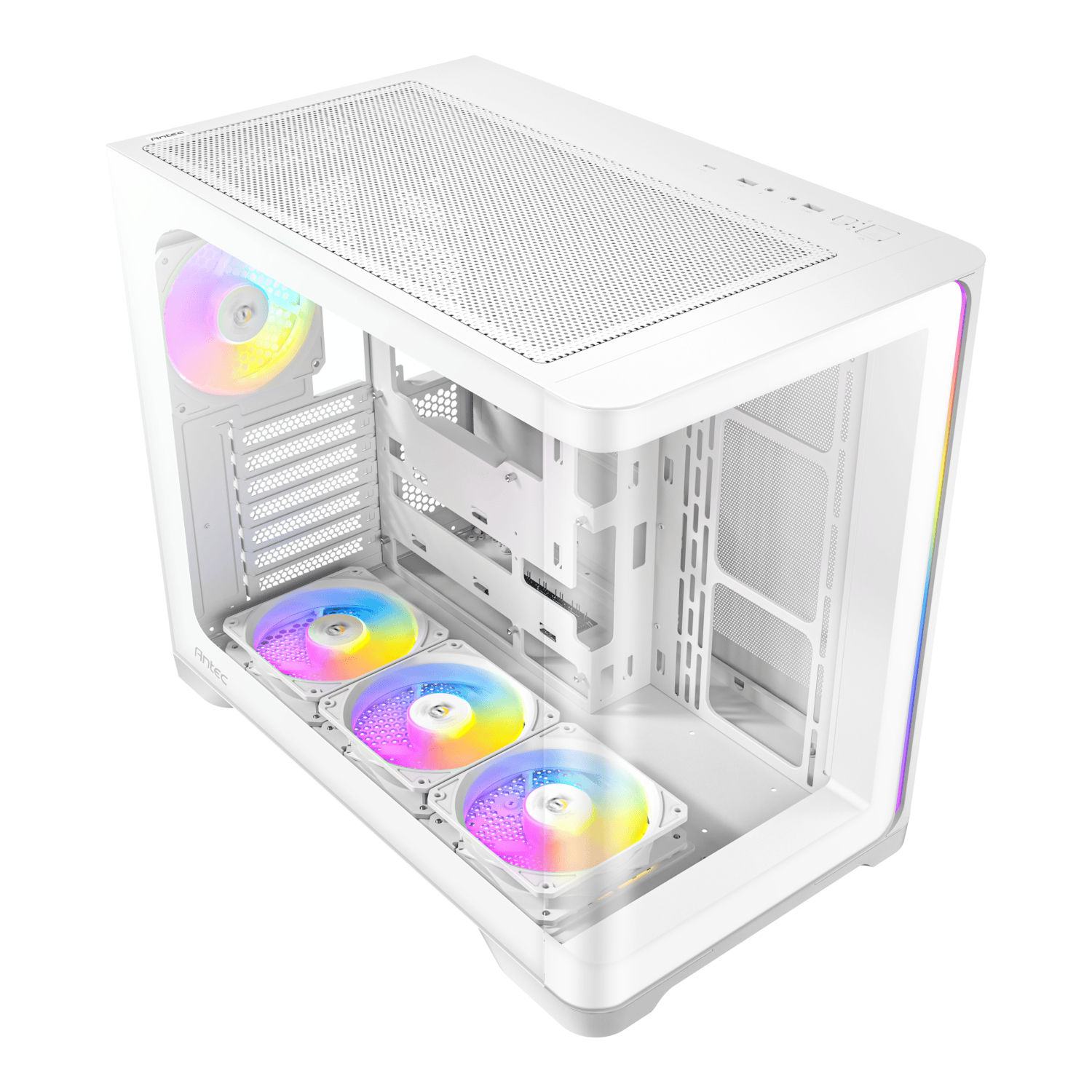 Antec C5 CURVED ARGB ATX | Micro-ATX | ITX ARGB Dual Chamber Mid-Tower Gaming Chassis - White - Image 4