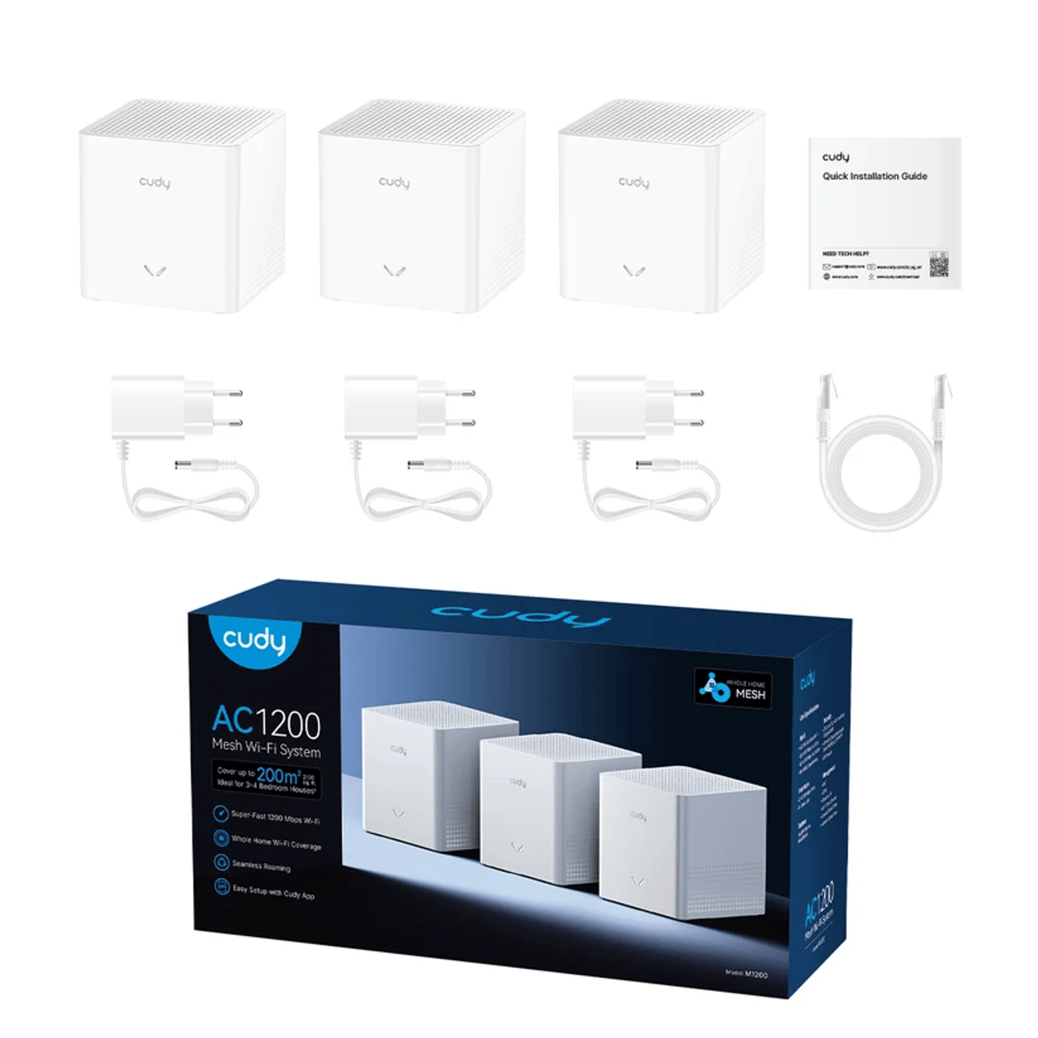 CUDY AC1200 Mesh Wi-Fi System 3 Pack - Image 4
